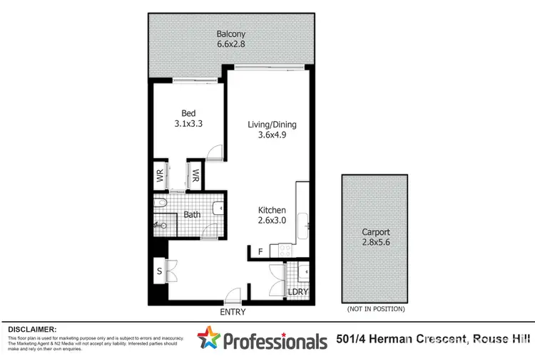 Floorplan of Homely apartment listing, 501/4 Herman Crescent, Rouse Hill NSW 2155