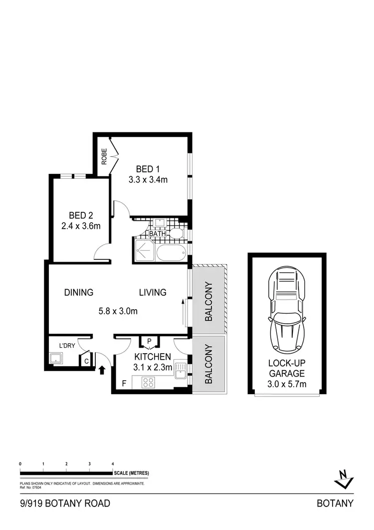 Floorplan of Homely unit listing, 9/919 Botany Road, Mascot NSW 2020