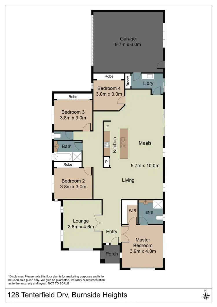 Floorplan of Homely house listing, 128 Tenterfield Drive, Burnside Heights VIC 3023