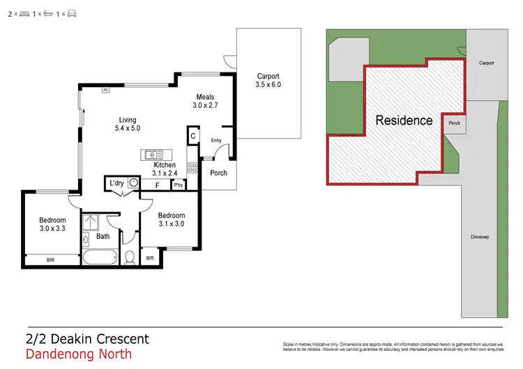 Floorplan of Homely unit listing, 2/2 Deakin Crescent, Dandenong North VIC 3175