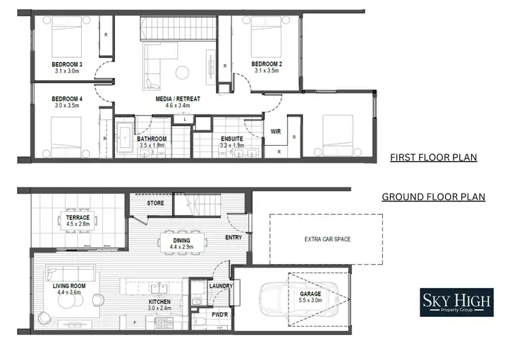 Floorplan of Homely townhouse listing, 3 and 5 Adra Avenue, Box Hill NSW 2765