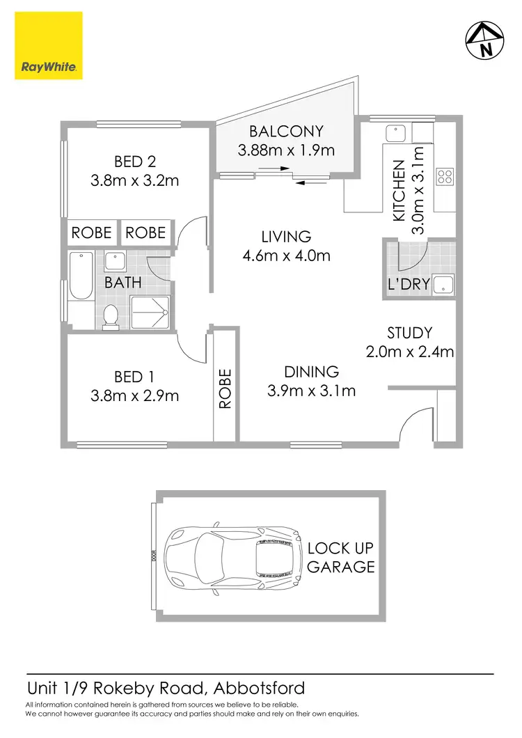 Floorplan of Homely apartment listing, 1/9-15 Rokeby Road, Abbotsford NSW 2046