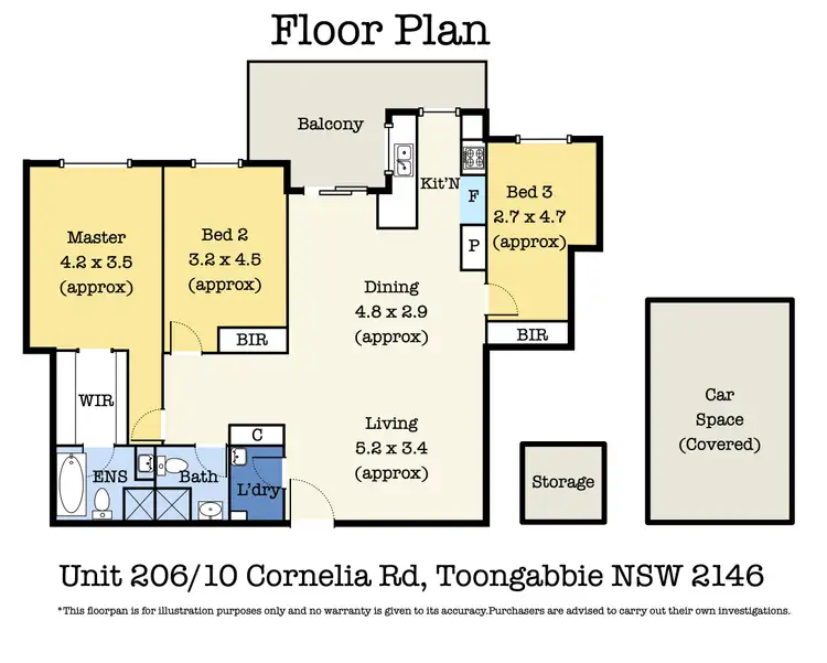 Floorplan of Homely unit listing, 206/10 Cornelia road, Toongabbie NSW 2146