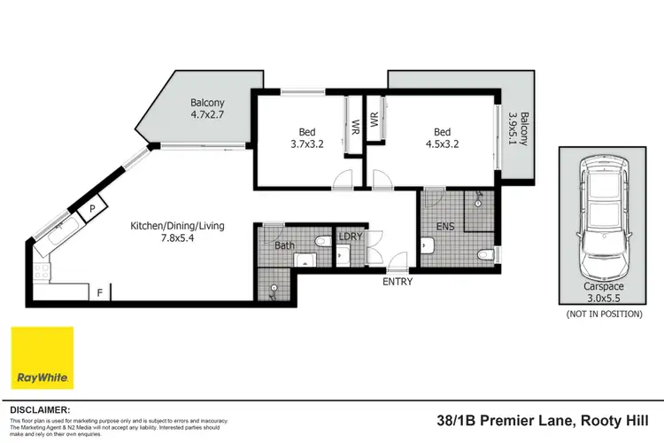 Floorplan of Homely apartment listing, 38/1B Premier Lane, Rooty Hill NSW 2766