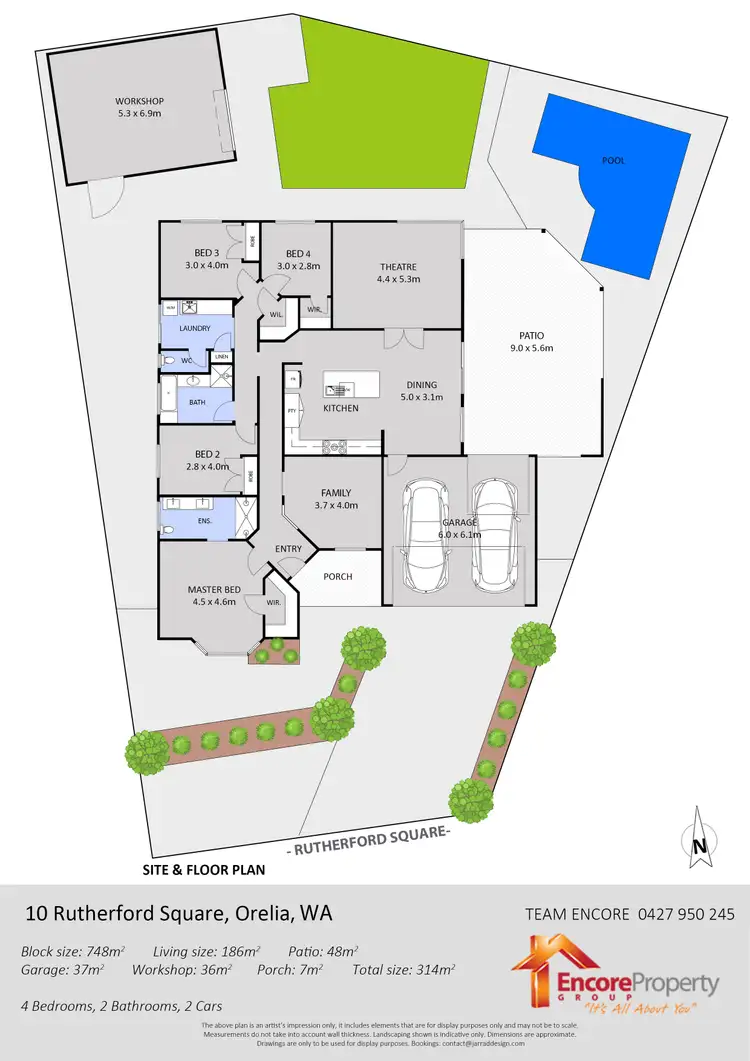 Floorplan of Homely house listing, 10 Rutherford Square, Orelia WA 6167