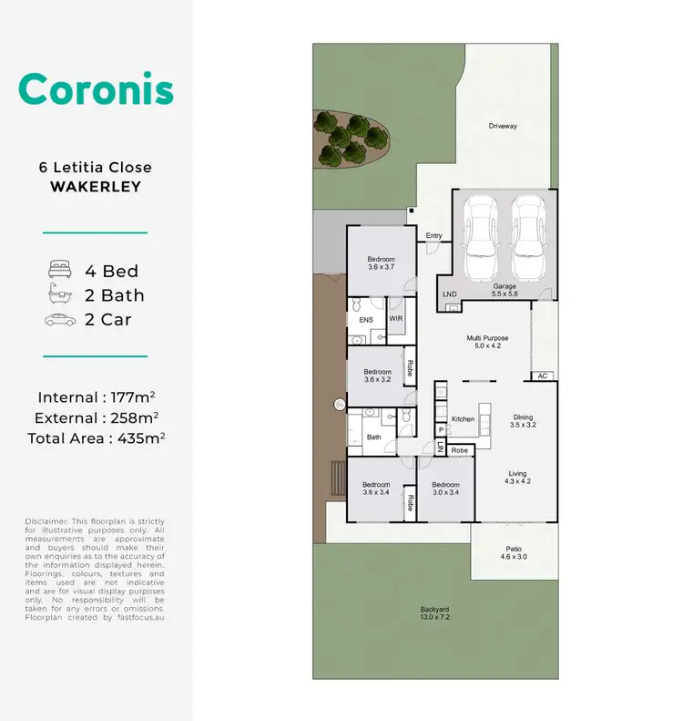 Floorplan of Homely house listing, 6 Letitia Close, Wakerley QLD 4154