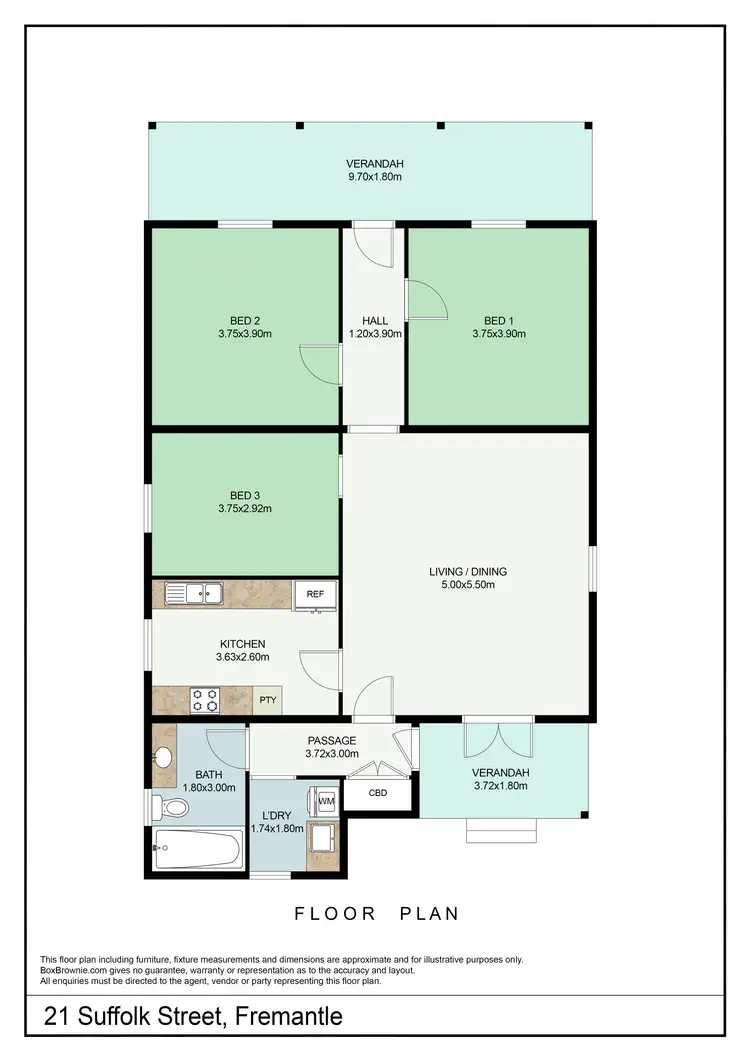 Floorplan of Homely house listing, 21 Suffolk Street, Fremantle WA 6160