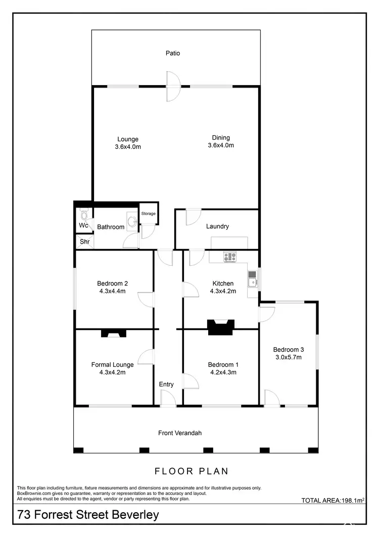 Floorplan of Homely house listing, 73 Forrest Street, Beverley WA 6304