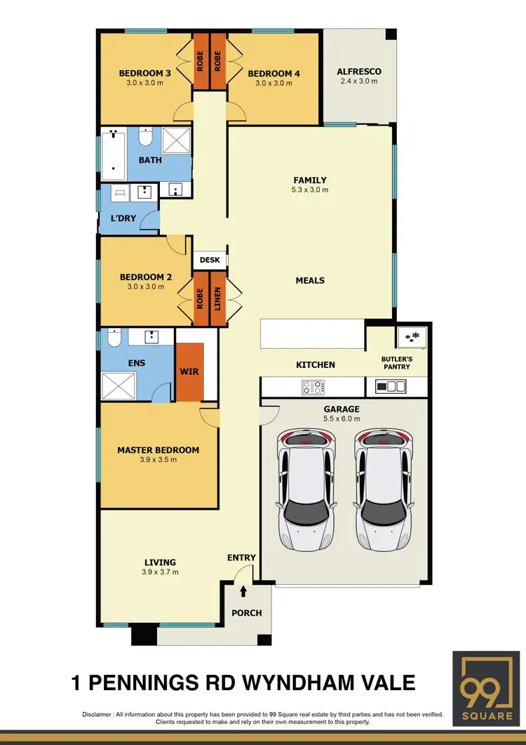 Floorplan of Homely house listing, 1 PENNINGS RD, Wyndham Vale VIC 3024
