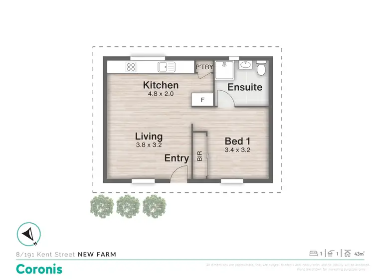 Floorplan of Homely unit listing, 8/191 Kent Street, New Farm QLD 4005