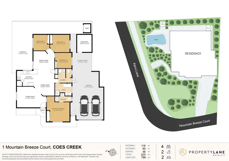 Floorplan of Homely house listing, 1 Mountain Breeze Court, Coes Creek QLD 4560