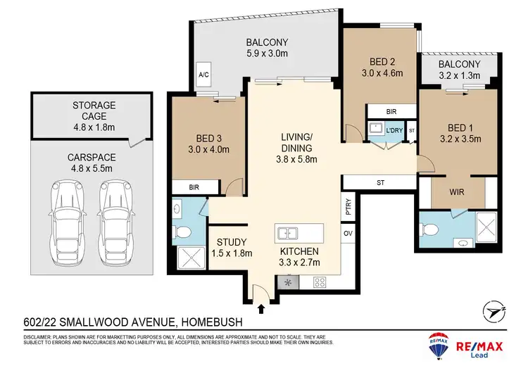 Floorplan of Homely apartment listing, 602/22-26 Smallwood Avenue, Homebush NSW 2140