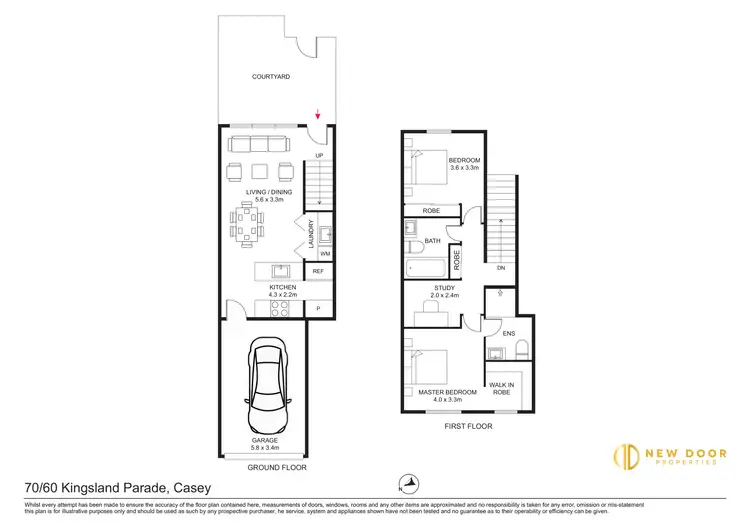 Floorplan of Homely townhouse listing, 70/60 Kingsland Parade, Casey ACT 2913