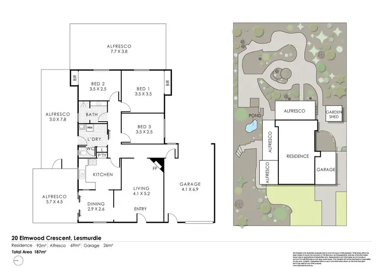Floorplan of Homely house listing, 20 Elmwood Crescent, Lesmurdie WA 6076