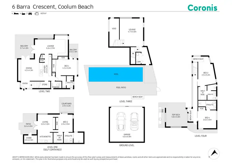 Floorplan of Homely house listing, 6 Barra Crescent, Coolum Beach QLD 4573