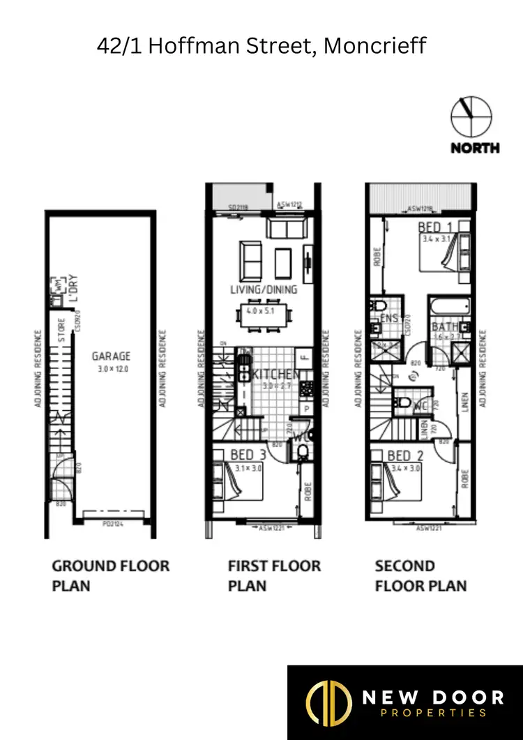 Floorplan of Homely townhouse listing, 42/1 Hoffmann Street, Moncrieff ACT 2914