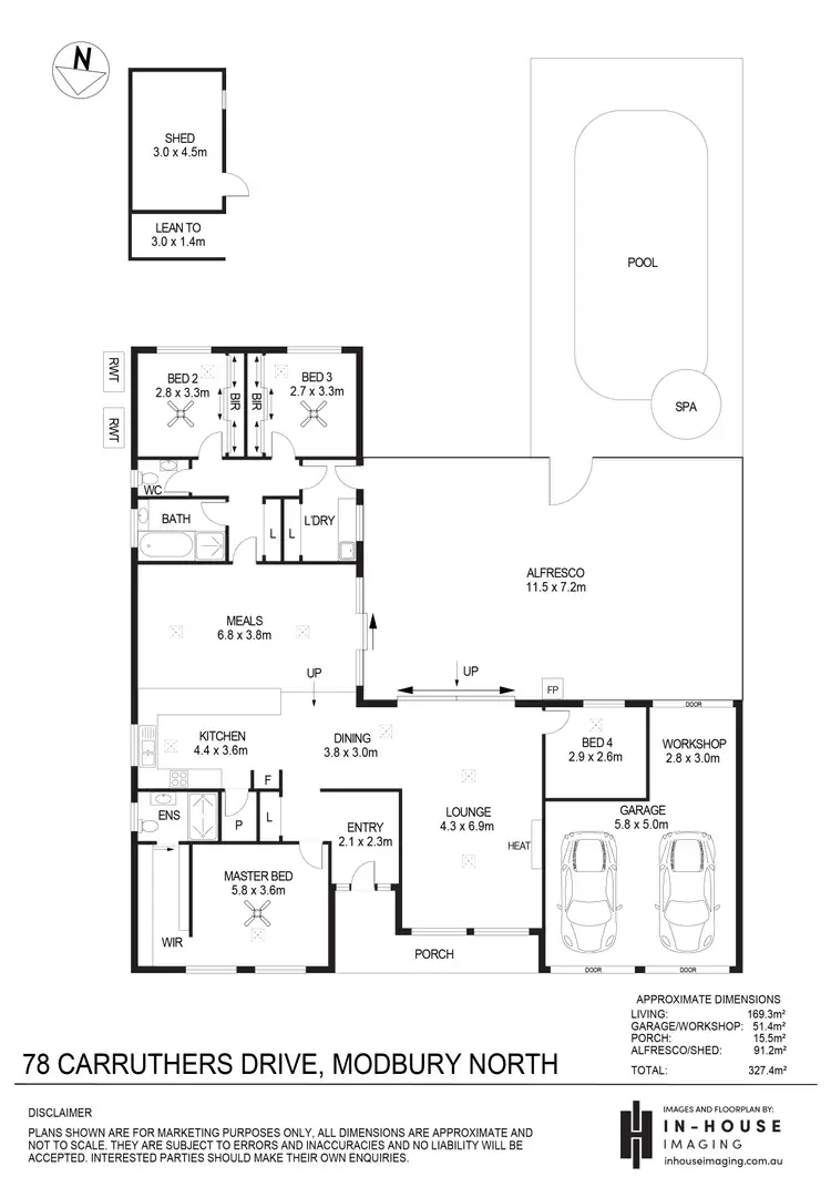 Floorplan of Homely house listing, 78 Carruthers Drive, Modbury North SA 5092