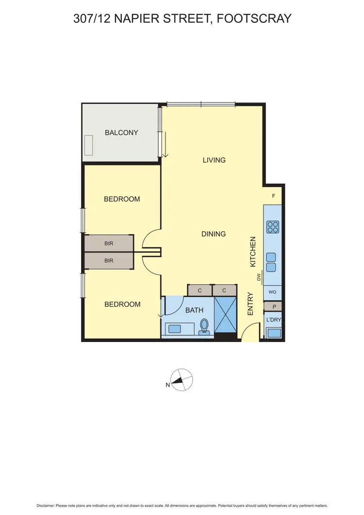 Floorplan of Homely apartment listing, 307/12 Napier Street, Footscray VIC 3011