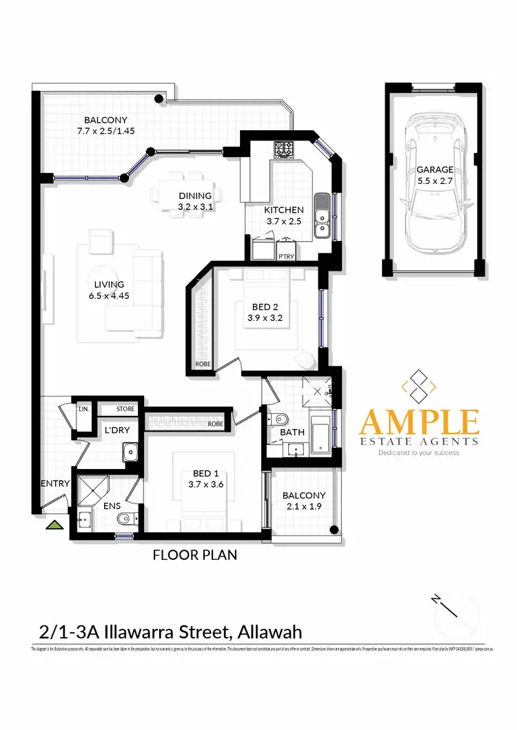 Floorplan of Homely apartment listing, 2/1-3a Illawarra Street, Allawah NSW 2218