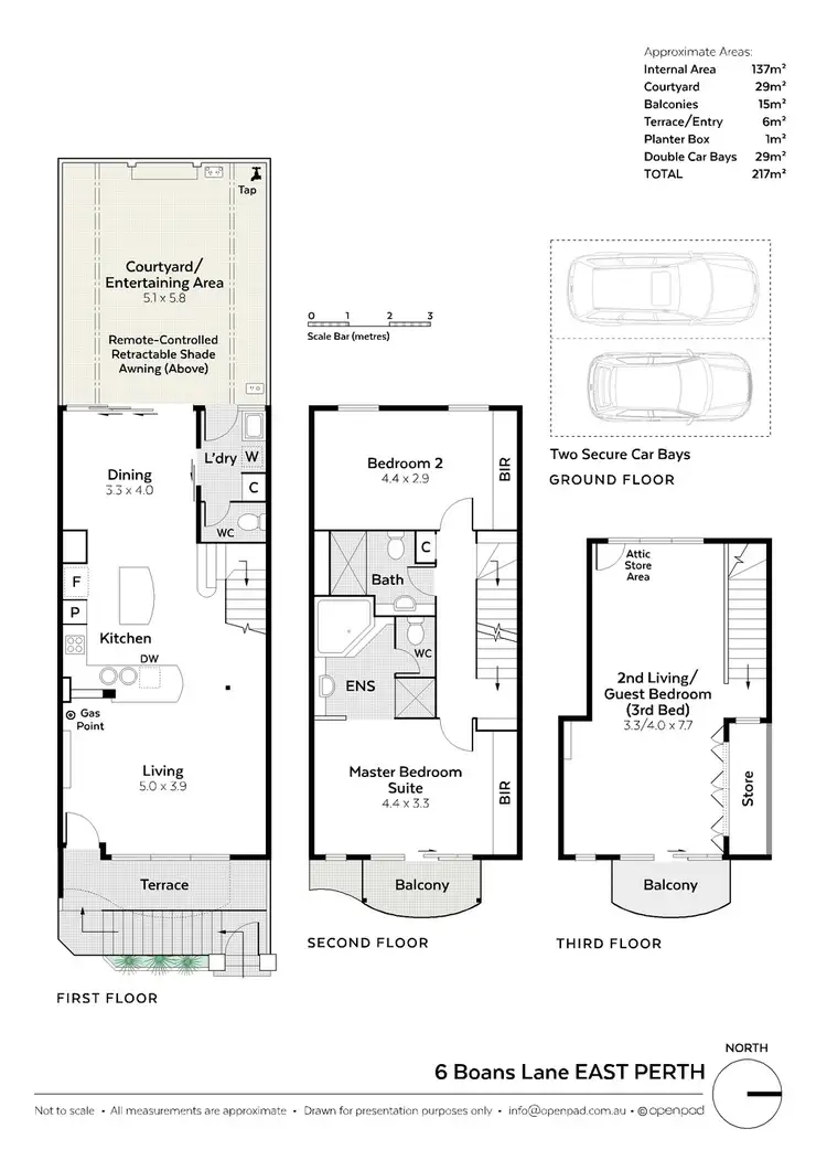 Floorplan of Homely townhouse listing, 6 Boans Lane, East Perth WA 6004