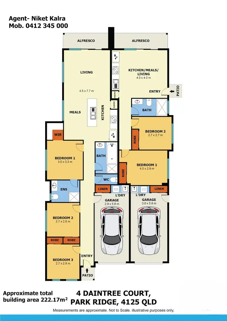 Floorplan of Homely semi-detached listing, 4 Daintree Court, Park Ridge QLD 4125