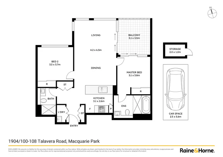 Floorplan of Homely apartment listing, 1904/100-108 Talavera Road, Macquarie Park NSW 2113