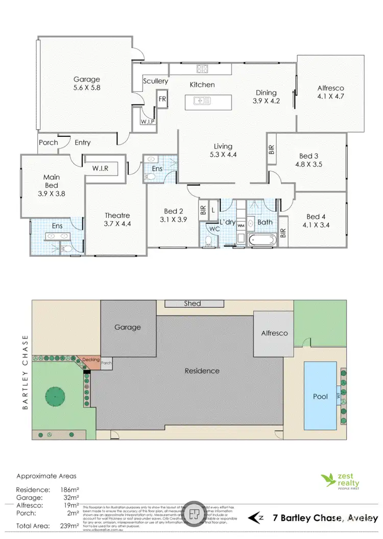 Floorplan of Homely house listing, 7 Bartley Chase, Aveley WA 6069