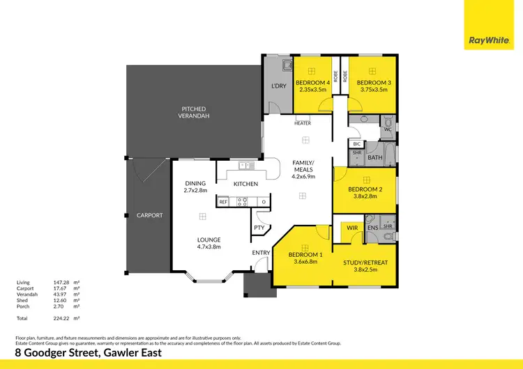 Floorplan of Homely house listing, 8 Goodger Street, Gawler East SA 5118