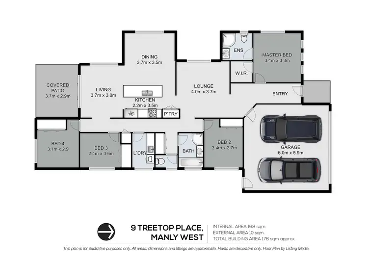 Floorplan of Homely house listing, 9 Treetop Place, Manly West QLD 4179