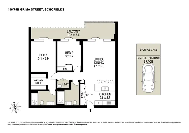 Floorplan of Homely apartment listing, 416/75B Grima Street, Schofields NSW 2762