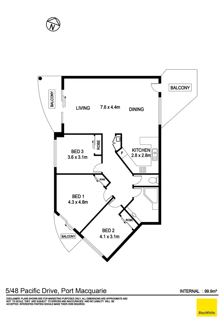 Floorplan of Homely apartment listing, 5/48 Pacific Drive, Port Macquarie NSW 2444