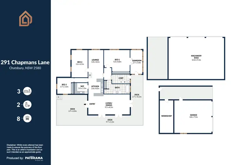Floorplan of Homely rural property listing, 291 Chapmans Lane, Chatsbury NSW 2580