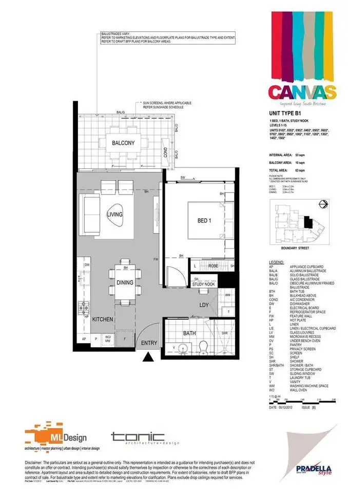 Floorplan of Homely apartment listing, 13F/45 Boundary Street, South Brisbane QLD 4101
