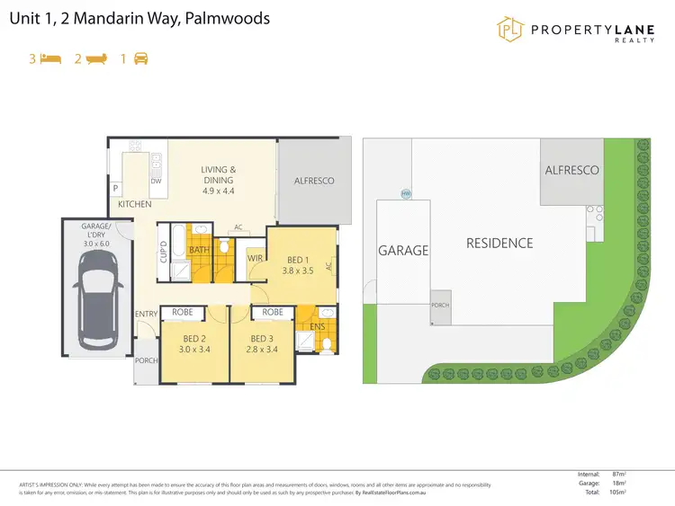 Floorplan of Homely house listing, 1/2 Mandarin Way, Palmwoods QLD 4555