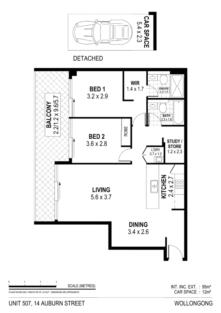 Floorplan of Homely apartment listing, 507/14-18 Auburn Street, Wollongong NSW 2500