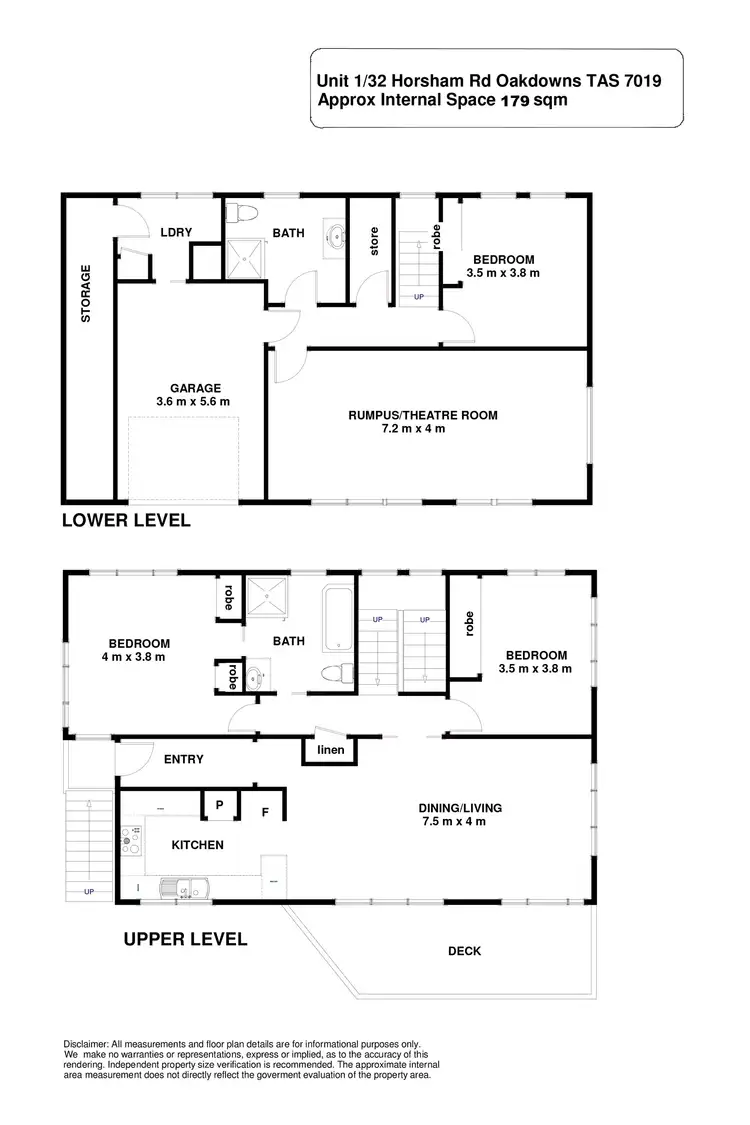 Floorplan of Homely house listing, 1/32 Horsham Road, Oakdowns TAS 7019