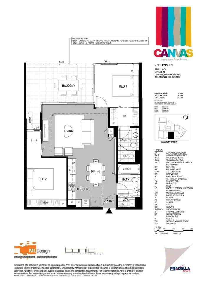 Floorplan of Homely apartment listing, 805/45 Boundary Street, South Brisbane QLD 4101
