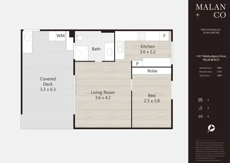 Floorplan of Homely unit listing, 1/41 Tallebudgera Drive, Palm Beach QLD 4221
