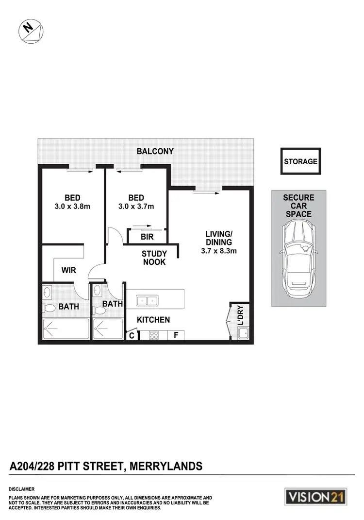 Floorplan of Homely unit listing, 204/228 Pitt Street, Merrylands NSW 2160