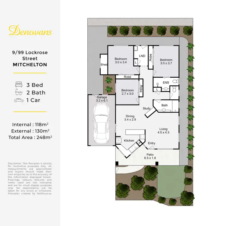 Floorplan of Homely villa listing, 9/99 Lockrose Street, Mitchelton QLD 4053