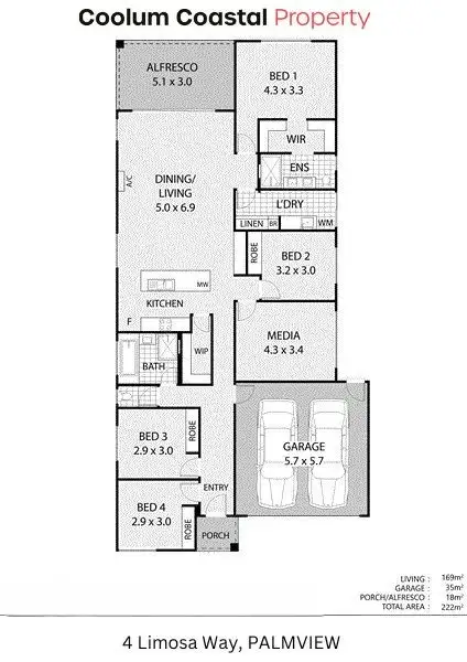 Floorplan of Homely house listing, 4 Limosa Way, Palmview QLD 4553