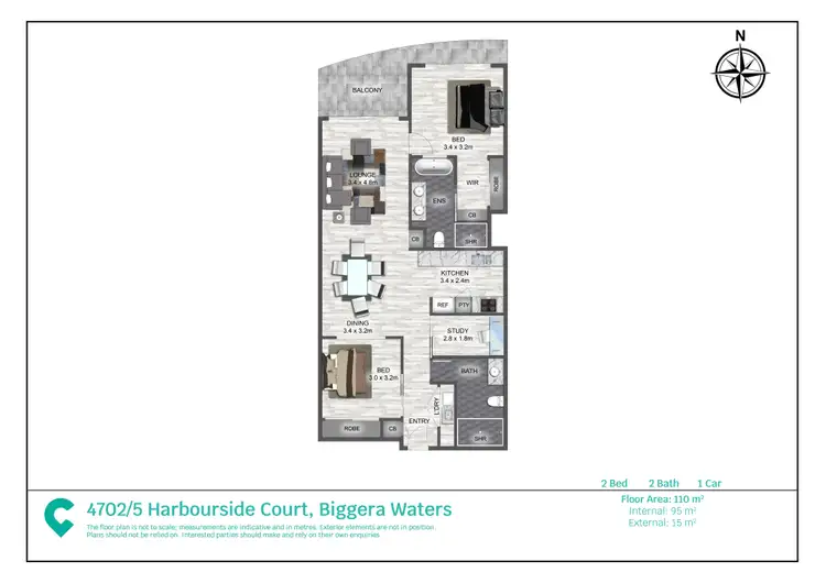 Floorplan of Homely apartment listing, 4702/5 Harbour Side Court, Biggera Waters QLD 4216
