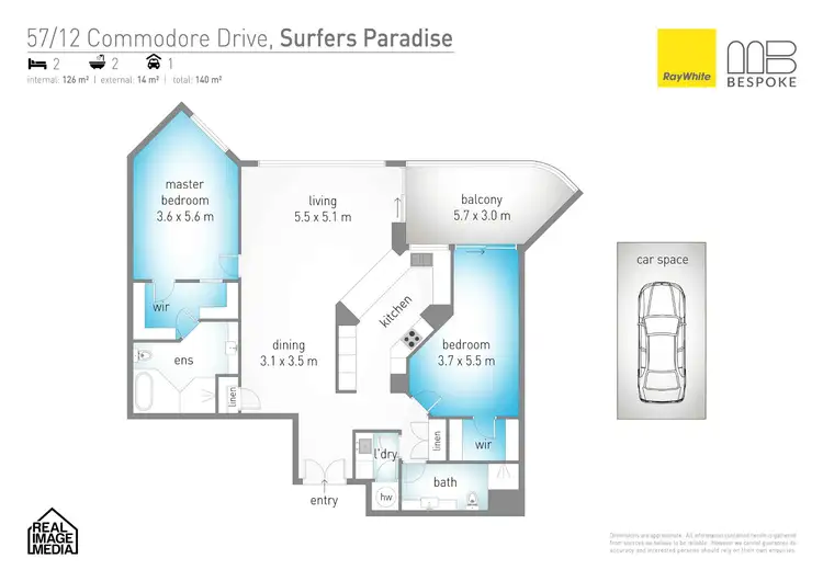 Floorplan of Homely apartment listing, 57/12 Commodore Drive, Paradise Waters QLD 4217