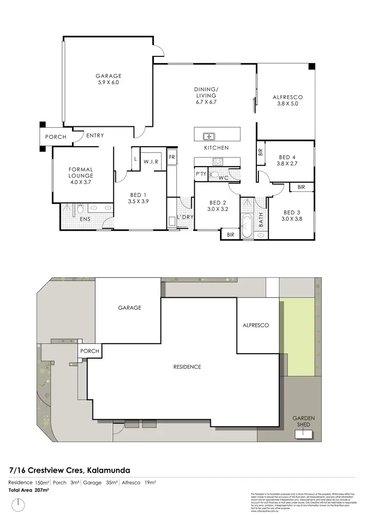 Floorplan of Homely villa listing, 7/16 Crestview Crescent, Kalamunda WA 6076