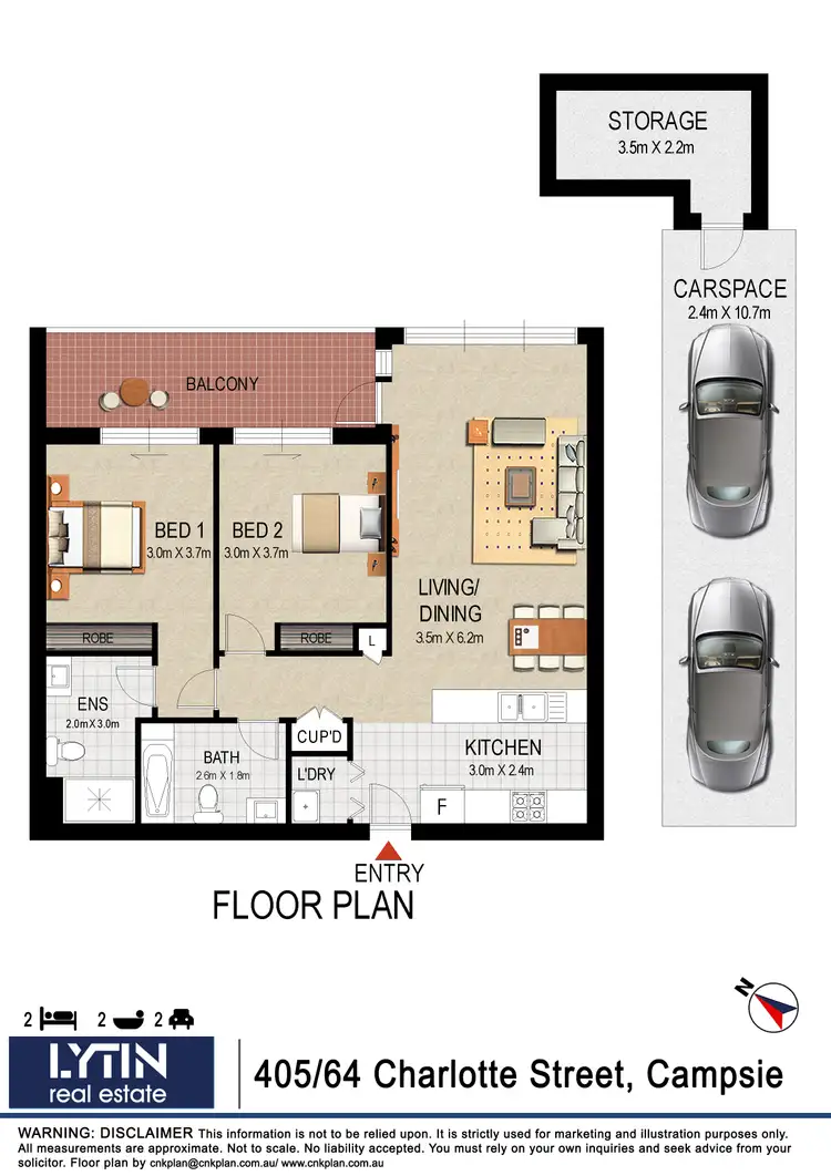 Floorplan of Homely apartment listing, 405/64 Charlotte Street, Campsie NSW 2194