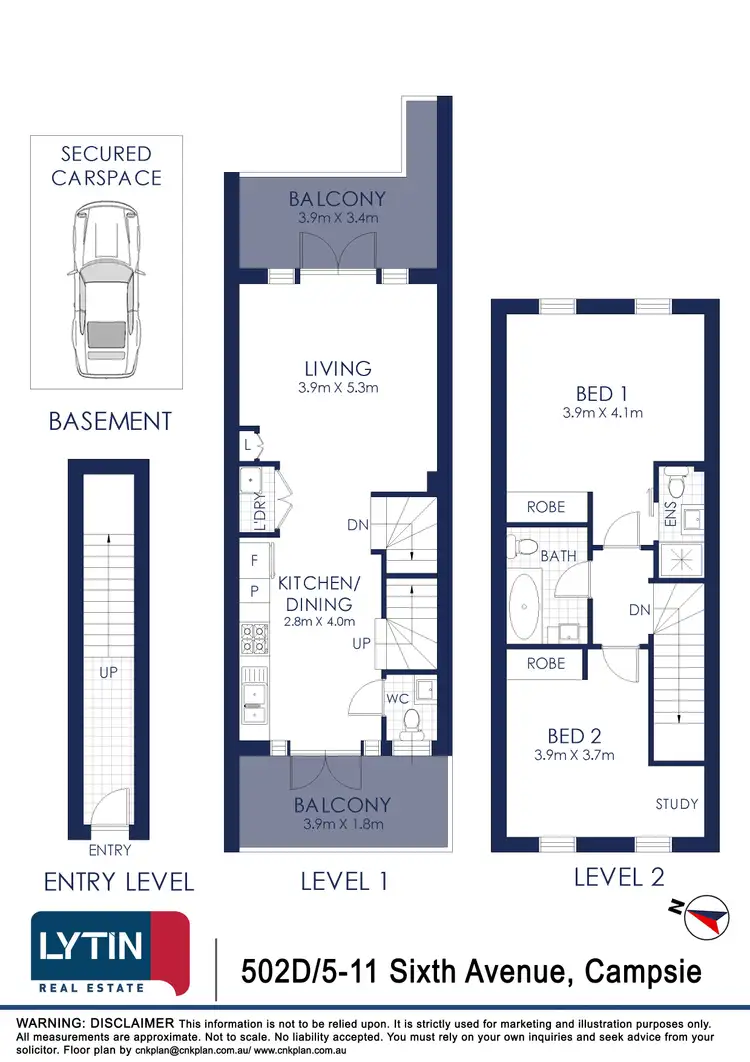 Floorplan of Homely apartment listing, 502D/5-11 Sixth Avenue, Campsie NSW 2194
