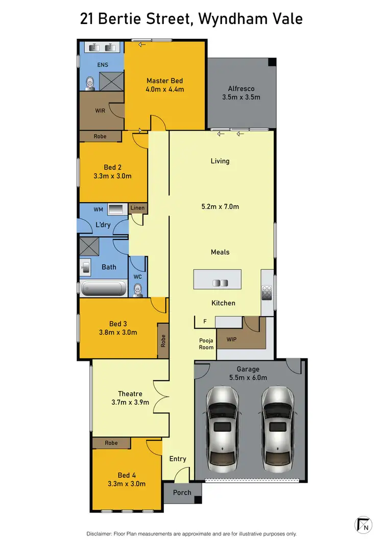 Floorplan of Homely house listing, 21 Bertie Street, Manor Lakes VIC 3024
