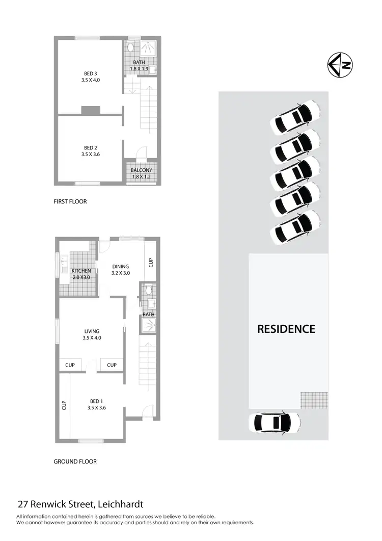 Floorplan of Homely semi-detached listing, 27 Renwick Street, Leichhardt NSW 2040