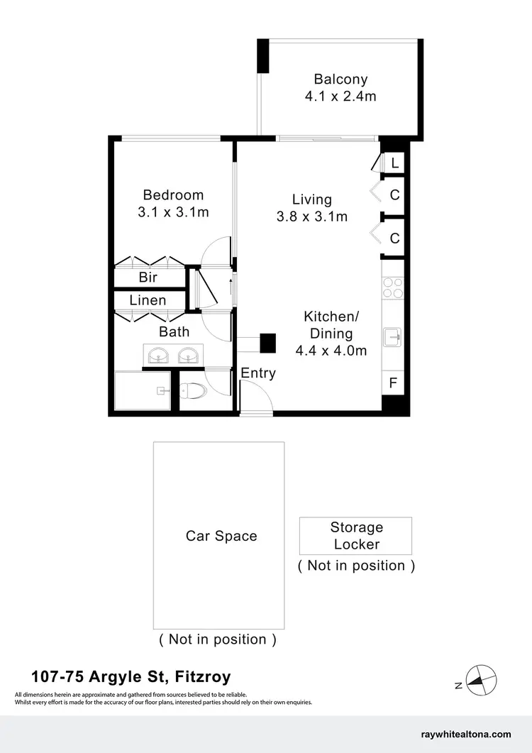 Floorplan of Homely apartment listing, 107/75 Argyle Street, Fitzroy VIC 3065