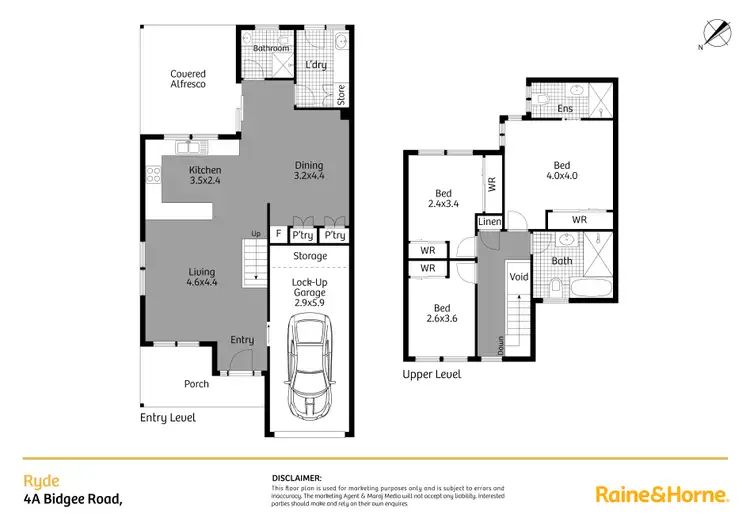 Floorplan of Homely semi-detached listing, 4A Bidgee Road, Ryde NSW 2112